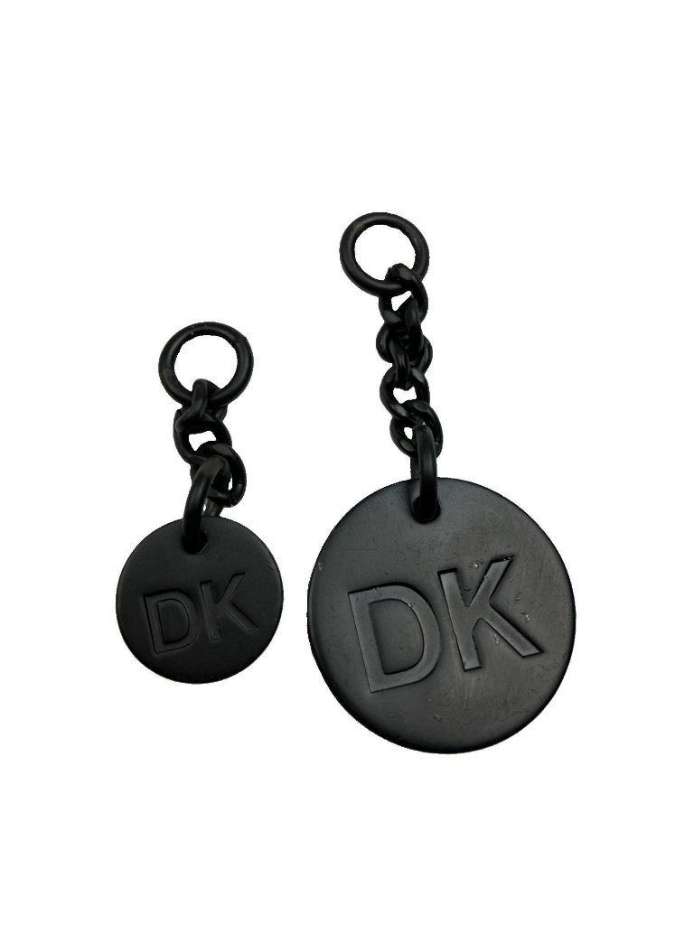 90s Vintage Donna Karan Handbag Zip Pull Replace Logo Hardware Charm Pendant Blk